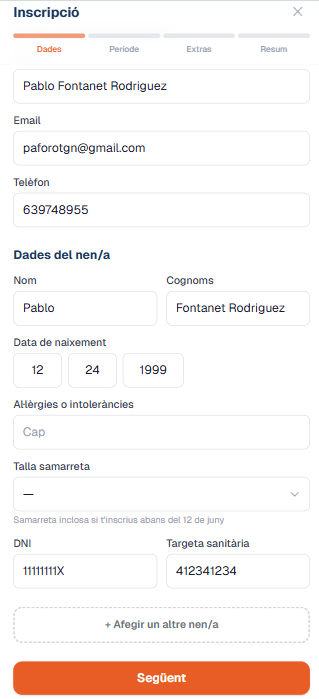 Formulario de inscripciones online: adiós al papeleo y al caos por WhatsApp - captura 1