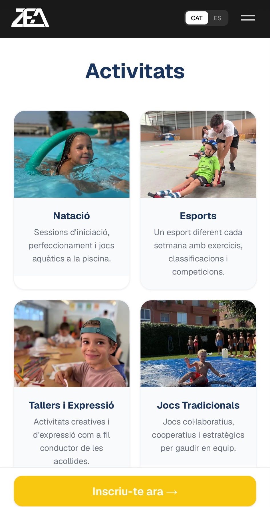 Zona Esportiva Albatarrec: web e inscripciones con pago en un clic - captura 1